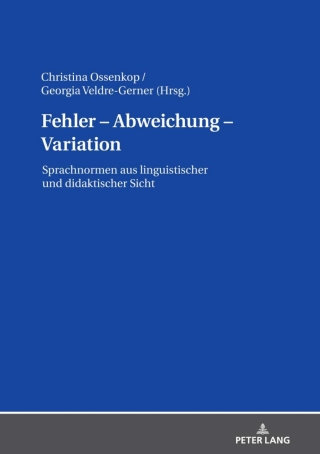 Cover image: Fehler – Abweichung – Variation 1st edition 9783631818190