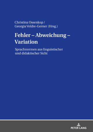 Imagen de portada: Fehler – Abweichung – Variation 1st edition 9783631818190