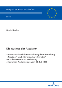 Cover image: Die Auslese der Asozialen 1st edition 9783631806227