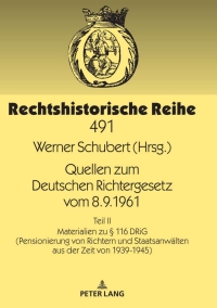 Immagine di copertina: Quellen zum Deutschen Richtergesetz vom 8.9.1961 1st edition 9783631826355