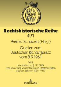 Imagen de portada: Quellen zum Deutschen Richtergesetz vom 8.9.1961 1st edition 9783631826355