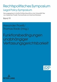 Cover image: Funktionsbedingungen unabhaengiger Verfassungsgerichtsbarkeit 1st edition 9783631826348