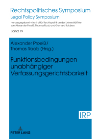 Cover image: Funktionsbedingungen unabhaengiger Verfassungsgerichtsbarkeit 1st edition 9783631826348