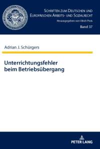 Cover image: Unterrichtungsfehler beim Betriebsuebergang 1st edition 9783631836132