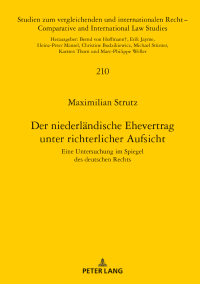 Cover image: Der niederlaendische Ehevertrag unter richterlicher Aufsicht 1st edition 9783631846834