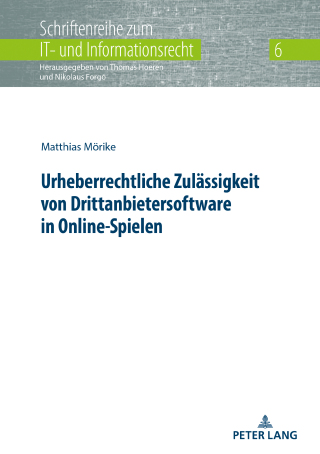 Titelbild: Urheberrechtliche Zulaessigkeit von Drittanbietersoftware in Online-Spielen 1st edition 9783631844168