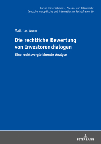 Cover image: Die rechtliche Bewertung von Investorendialogen 1st edition 9783631849026