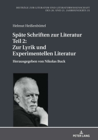 Imagen de portada: Spaete Schriften zur Literatur. Teil 2: Zur Lyrik und Experimentellen Literatur 1st edition 9783631817759