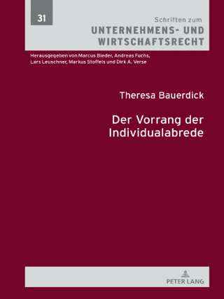 Imagen de portada: Der Vorrang der Individualabrede 1st edition 9783631849125