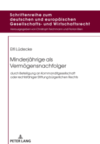 Cover image: Minderjaehrige als Vermoegensnachfolger 1st edition 9783631859971