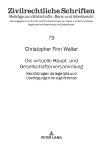 Immagine di copertina: Die virtuelle Haupt- und Gesellschafterversammlung 1st edition 9783631860793