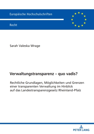 Imagen de portada: Verwaltungstransparenz – quo vadis? 1st edition 9783631862001