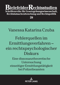 Cover image: Fehlerquellen im Ermittlungsverfahren –  ein rechtspsychologischer Diskurs 1st edition 9783631853818