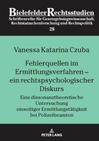 Cover image: Fehlerquellen im Ermittlungsverfahren –  ein rechtspsychologischer Diskurs 1st edition 9783631853818