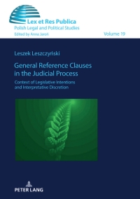 Cover image: General Reference Clauses in the Judicial Process 1st edition 9783631857892