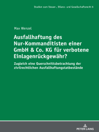 Cover image: Ausfallhaftung des Nur-Kommanditisten einer GmbH & Co. KG fuer verbotene Einlagenrueckgewaehr? 1st edition 9783631859759