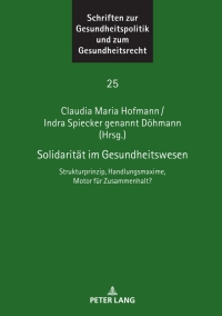 صورة الغلاف: Solidaritaet im Gesundheitswesen 1st edition 9783631844694
