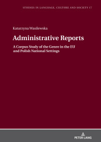 Titelbild: Administrative Reports 1st edition 9783631867068