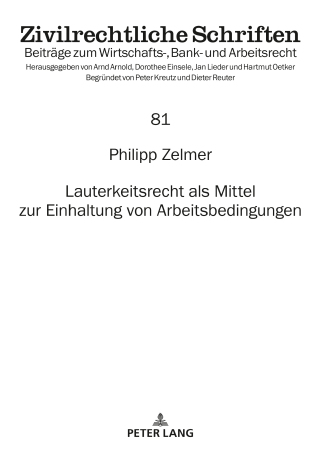Cover image: Lauterkeitsrecht als Mittel zur Einhaltung von Arbeitsbedingungen 1st edition 9783631873335