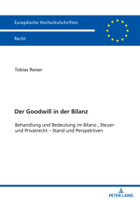 Cover image: Der Goodwill in der Bilanz 1st edition 9783631796047