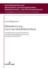 Titelbild: Mitbestimmung nach der Mobilitaetsrichtlinie 1st edition 9783631890820