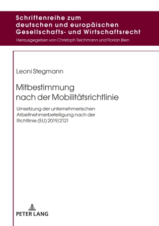 Cover image: Mitbestimmung nach der Mobilitaetsrichtlinie 1st edition 9783631890820