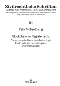 Omslagafbeelding: Blockchain im Registerrecht 1st edition 9783631899281