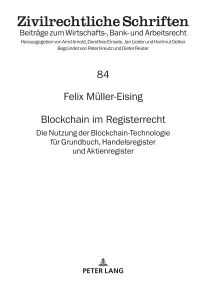 Imagen de portada: Blockchain im Registerrecht 1st edition 9783631899281