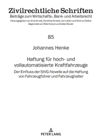 Cover image: Haftung fuer hoch- und vollautomatisierte Kraftfahrzeuge 1st edition 9783631898369