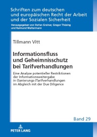 Cover image: Informationsfluss und Geheimnisschutz bei Tarifverhandlungen 1st edition 9783631897928