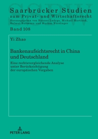 Imagen de portada: Bankenaufsichtsrecht in China und Deutschland 1st edition 9783631897942