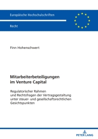Cover image: Mitarbeiterbeteiligungen im Venture Capital 1st edition 9783631905845
