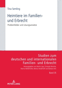 صورة الغلاف: Heimtiere im Familien- und Erbrecht 1st edition 9783631911006
