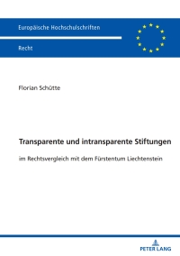 Cover image: Transparente und intransparente Stiftungen 1st edition 9783631918050
