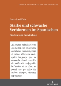 Imagen de portada: Starke und schwache Verbformen im Spanischen 1st edition 9783631922927