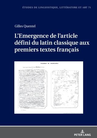 Cover image: L'Emergence de l'article défini du latin classique aux premiers textes français 1st edition 9783631923399