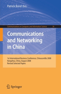 Imagen de portada: Communications and Networking in China 1st edition 9783642002045