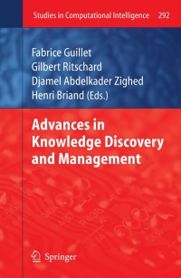 Immagine di copertina: Advances in Knowledge Discovery and Management 1st edition 9783642005794