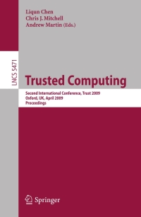 Cover image: Trusted Computing 1st edition 9783642005862