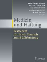 Cover image: Medizin und Haftung 1st edition 9783642006111