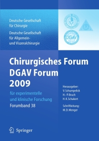 Titelbild: Chirurgisches Forum und DGAV 2009 9783642006241
