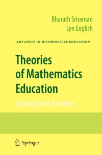 Cover image: Theories of Mathematics Education 9783642007415