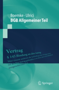 表紙画像: BGB Allgemeiner Teil 9783642016097