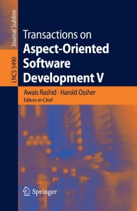 Imagen de portada: Transactions on Aspect-Oriented Software Development V 1st edition 9783642020582