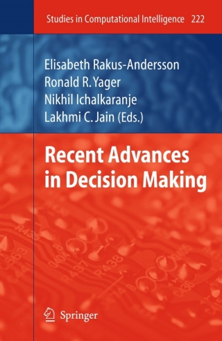 Cover image: Recent Advances in Decision Making 1st edition 9783642021862