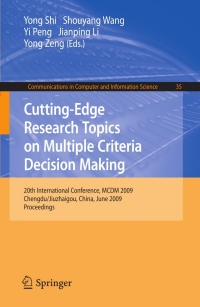 Cover image: Cutting-Edge Research Topics on Multiple Criteria Decision Making 1st edition 9783642022975