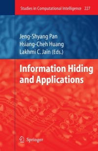 Cover image: Information Hiding and Applications 1st edition 9783642023347