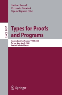 Cover image: Types for Proofs and Programs 1st edition 9783642024436
