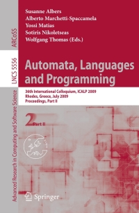 Omslagafbeelding: Automata, Languages and Programming 1st edition 9783642029295