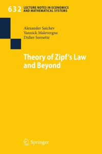 Titelbild: Theory of Zipf's Law and Beyond 9783642029455